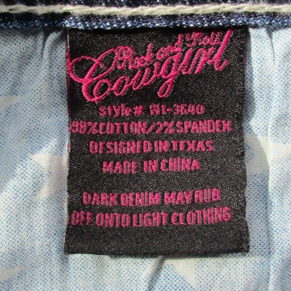 New ROCK & ROLL Cowgirl Jeans Size 33x32 Light Blue Mid Rise Bootcut Denim - Picture 7 of 9